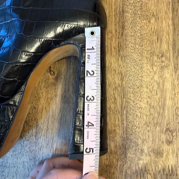 L’intervalle Yaroslav Croco Boots Nior Platform Pointy Toe Knee-High Spain Sz 39 - Picture 11 of 13